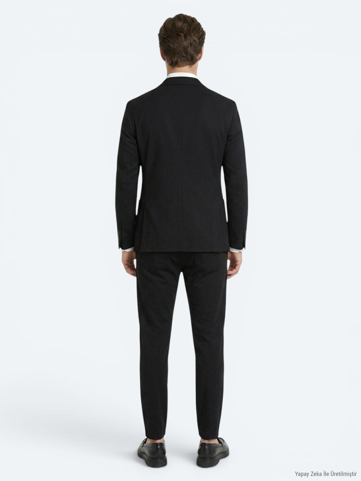 Siyah Mikro Modern Fit Örme Takım Elbise