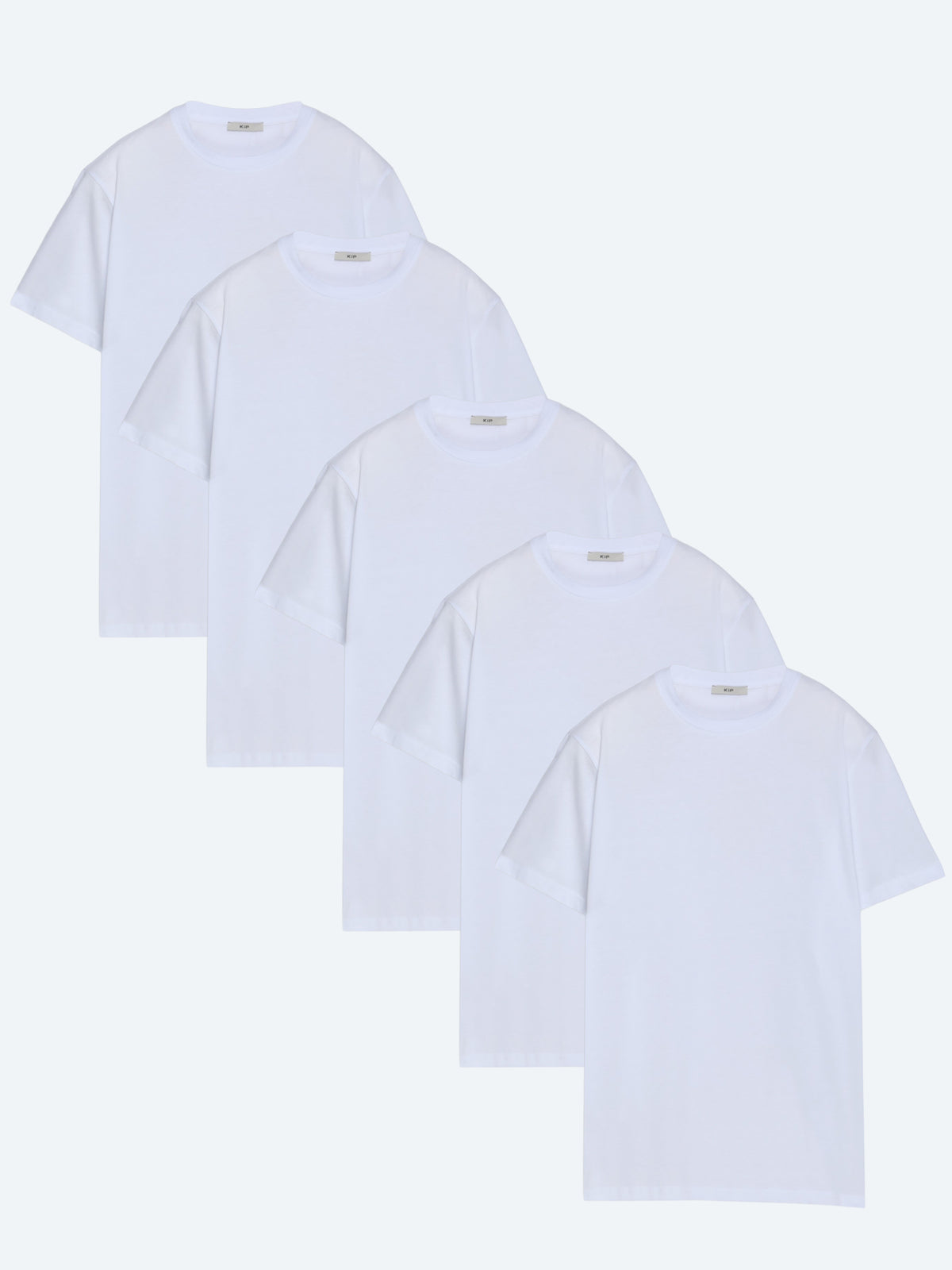 Beyaz 5'li Düz %100 Pamuk T-Shirt