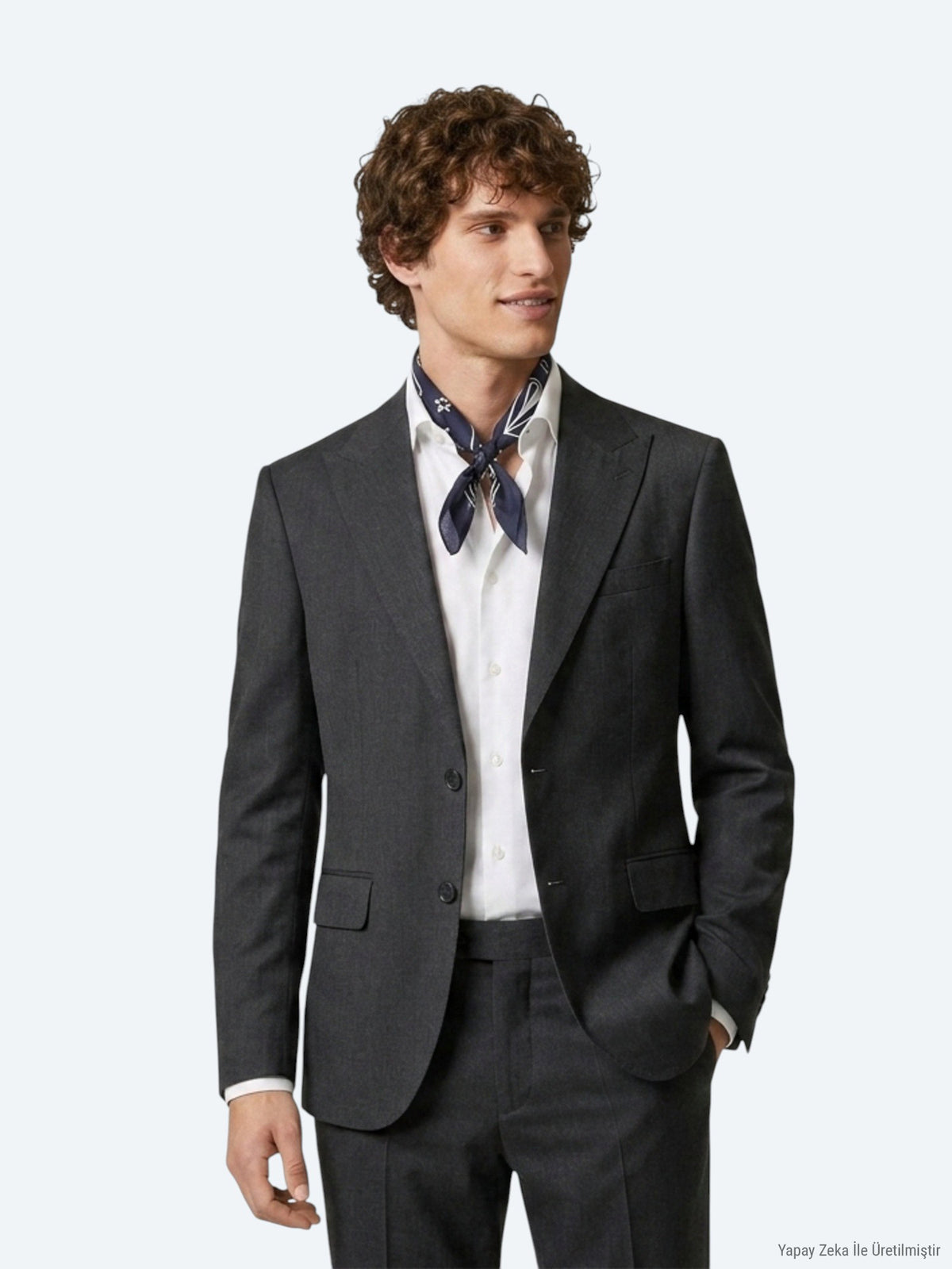 Antrasit Desenli Modern Fit Takım Elbise