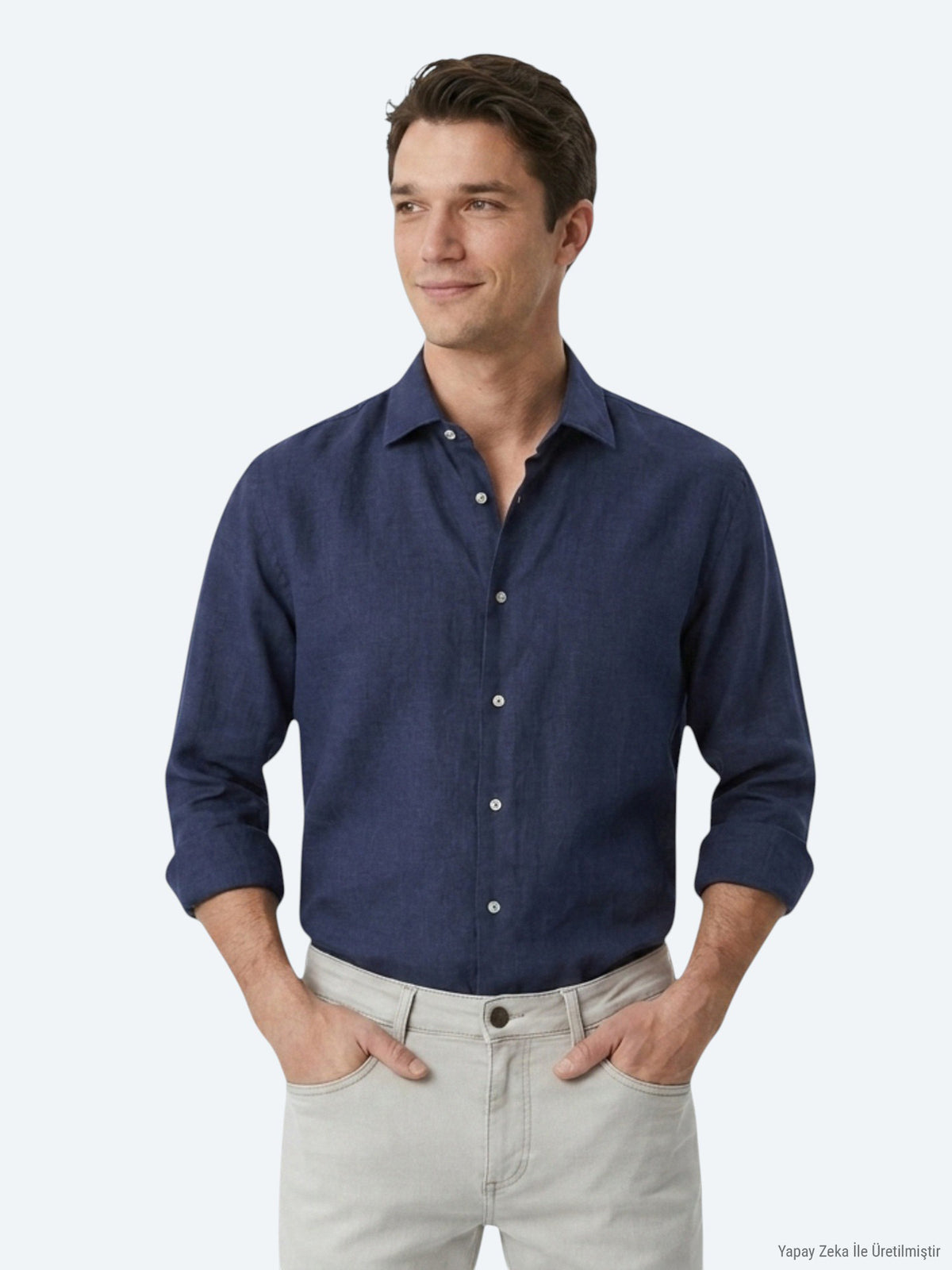 İndigo Regular Fit Uzun Dokuma Casual Pamuk Karışımlı Gömlek