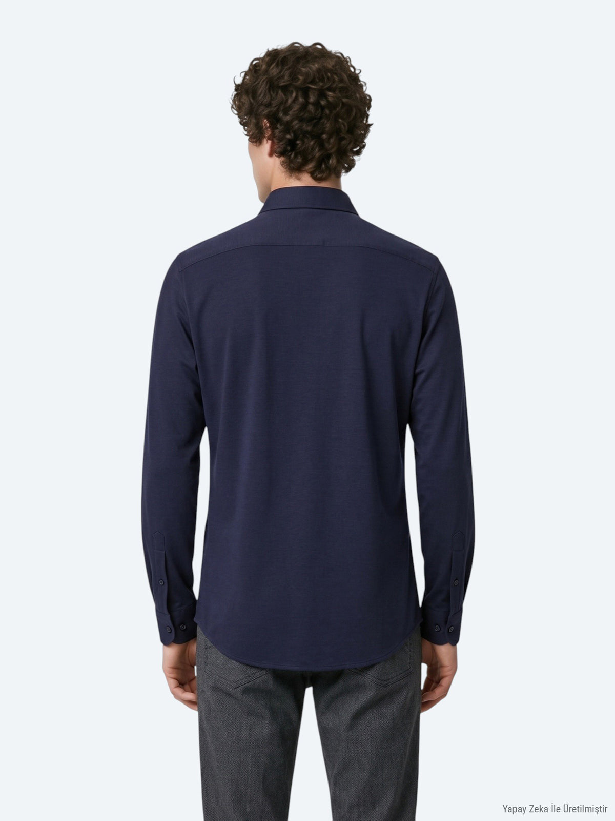 Lacivert Düz Regular Fit Uzun Casual %100 Pamuk Gömlek