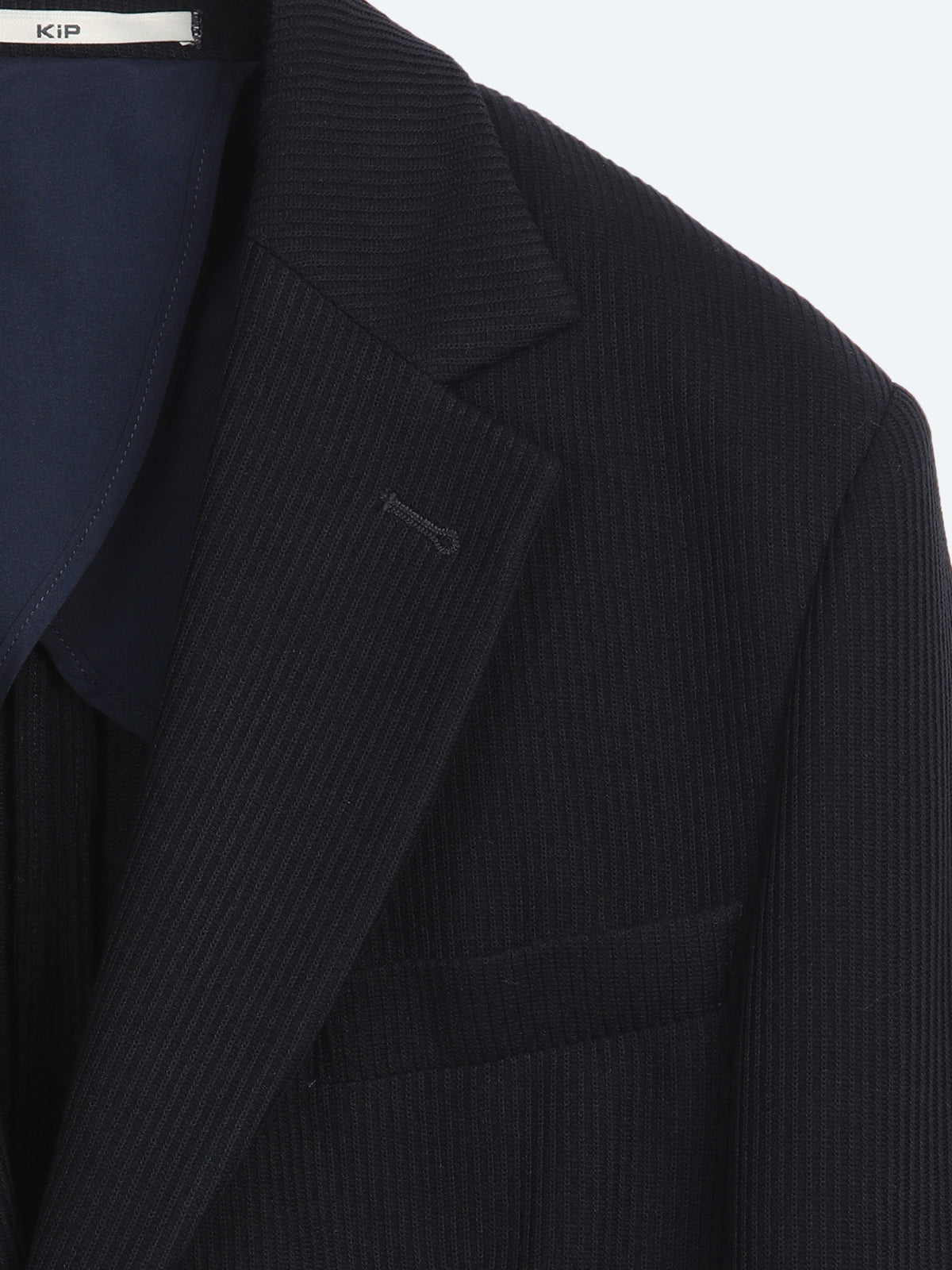 Lacivert Çizgili Modern Fit Örme Ceket