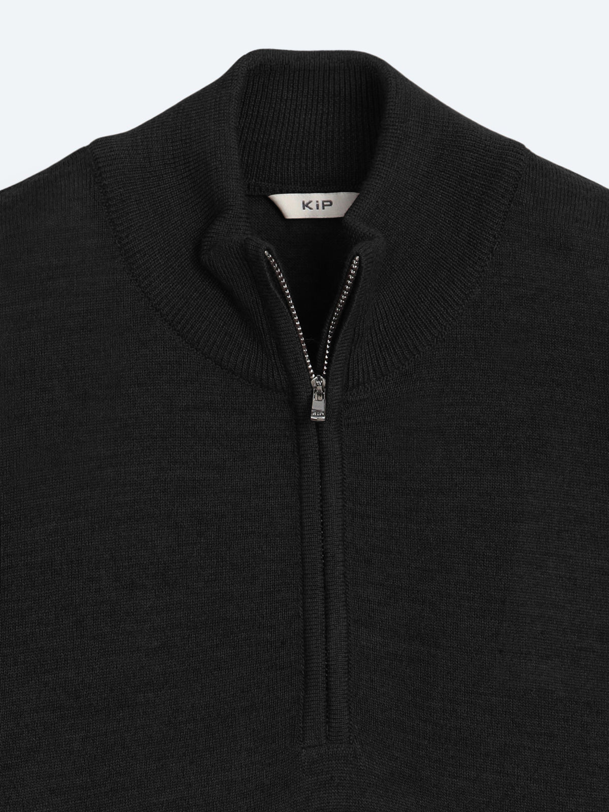 Siyah Düz Örgü Yün Karışımlı Triko Kazak