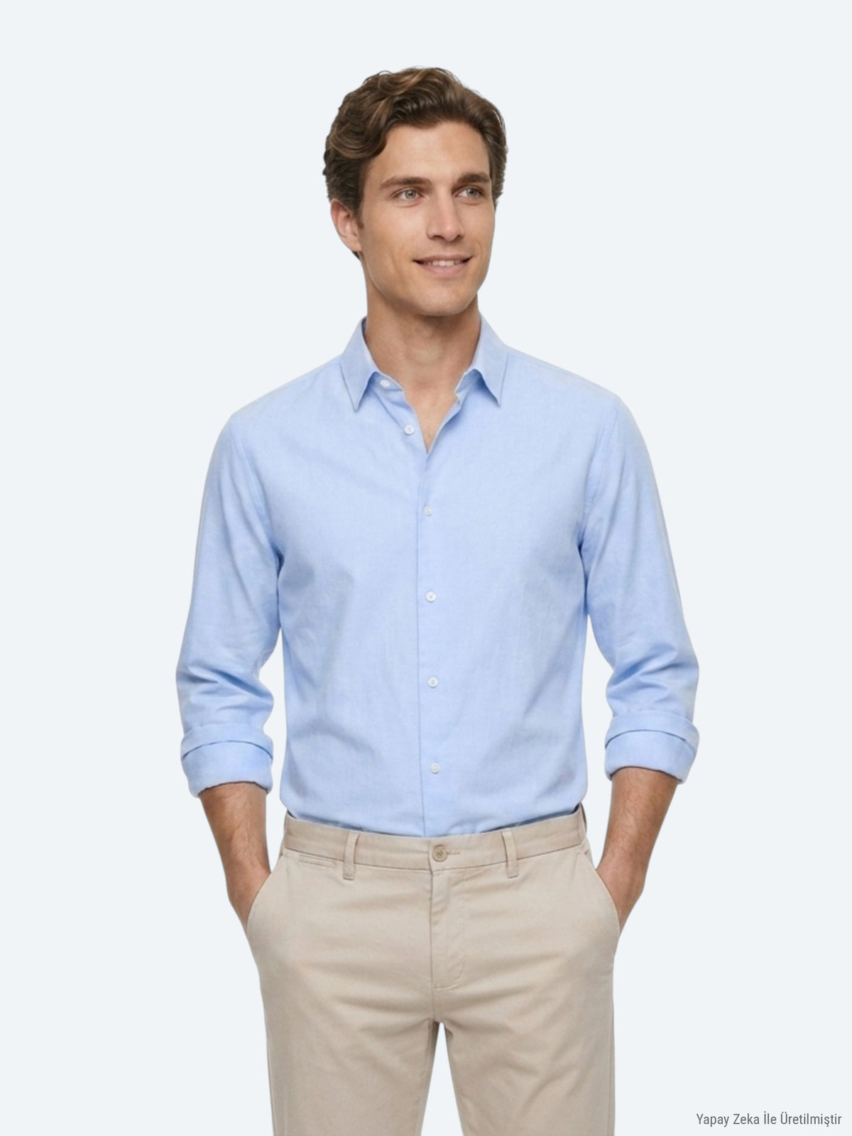 Mavi Çizgili Regular Fit Uzun Dokuma Casual %100 Pamuk Gömlek