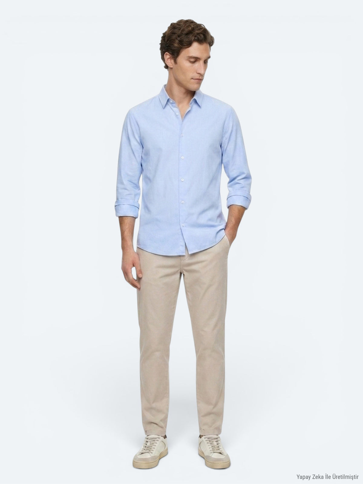 Mavi Çizgili Regular Fit Uzun Dokuma Casual %100 Pamuk Gömlek