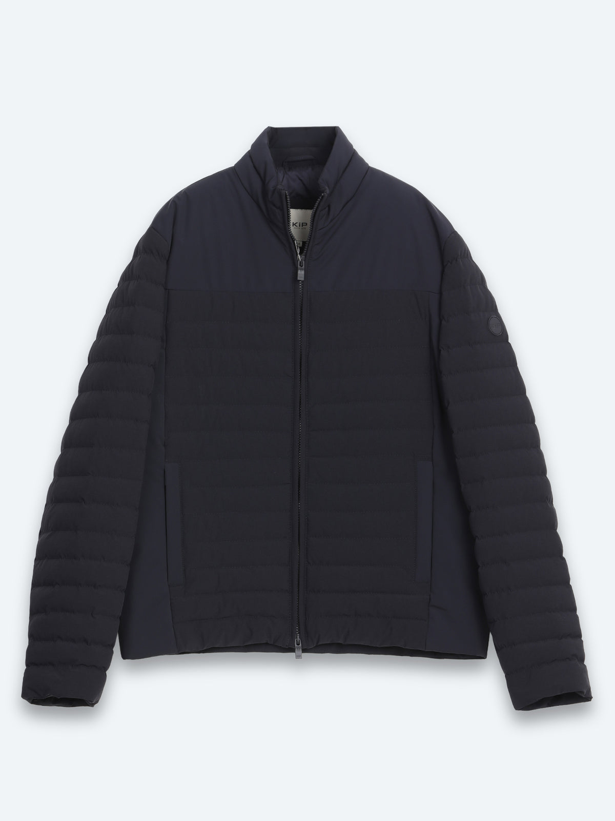 Lacivert Regular Fit Dik Yaka Dokuma Mont