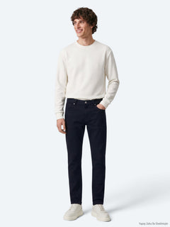 Lacivert Düz Dokuma Slim Fit Spor Pamuk Karışımlı Pantolon