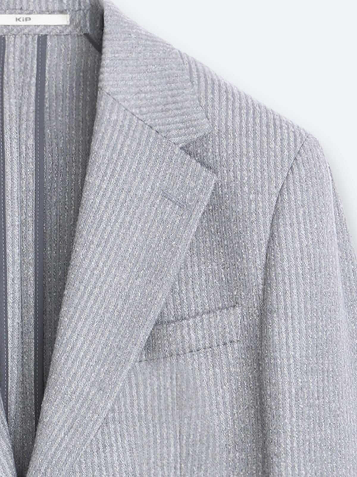 Haki Çizgili Modern Fit Yün Karışımlı Ceket