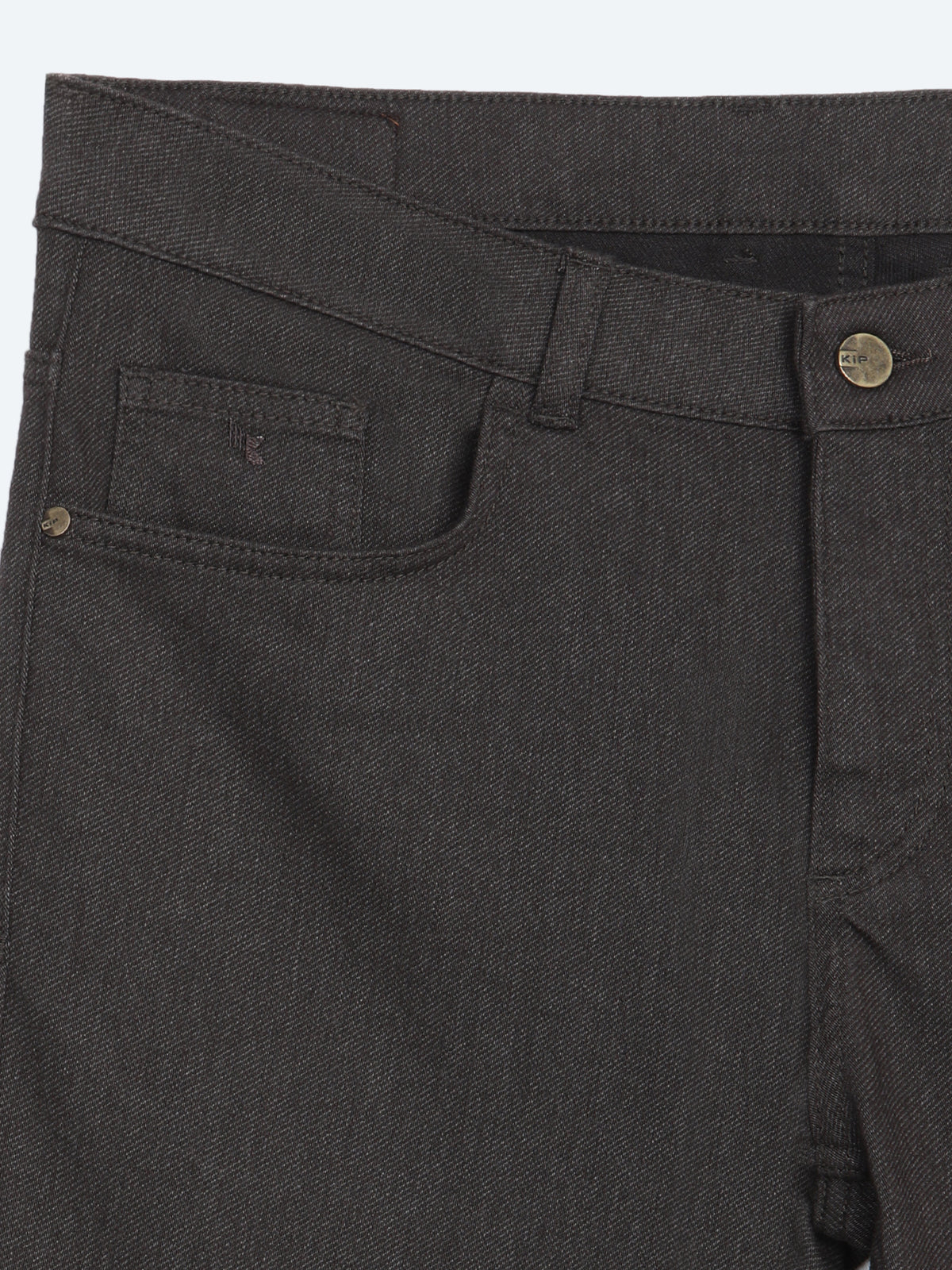 Kahverengi Düz Dokuma Slim Fit Spor Pamuk Karışımlı Pantolon