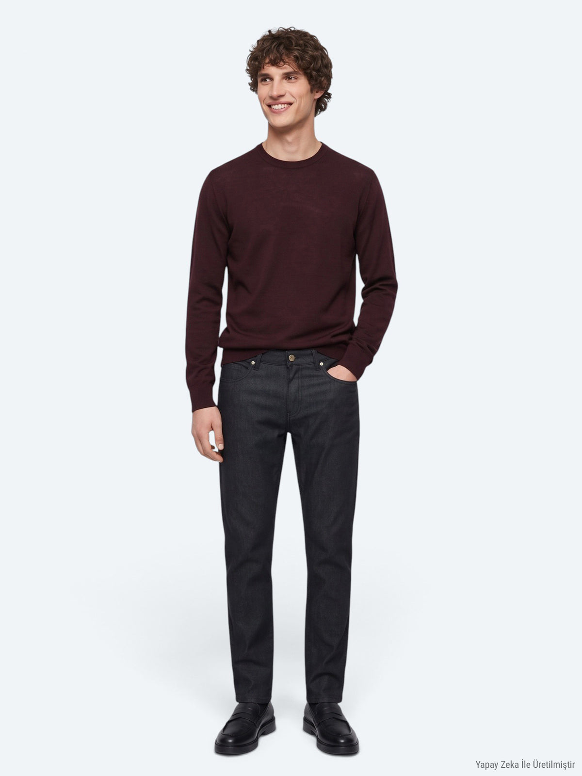 Lacivert Düz Dokuma Slim Fit Spor Pamuk Karışımlı Pantolon