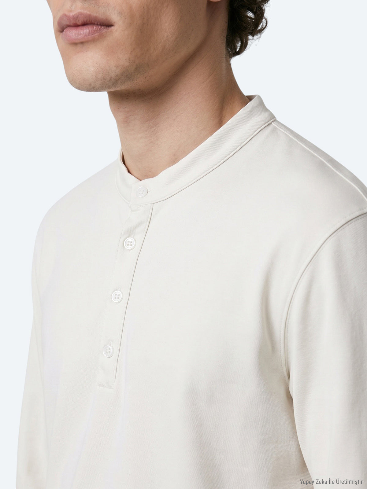 Ekru Düz T-Shirt