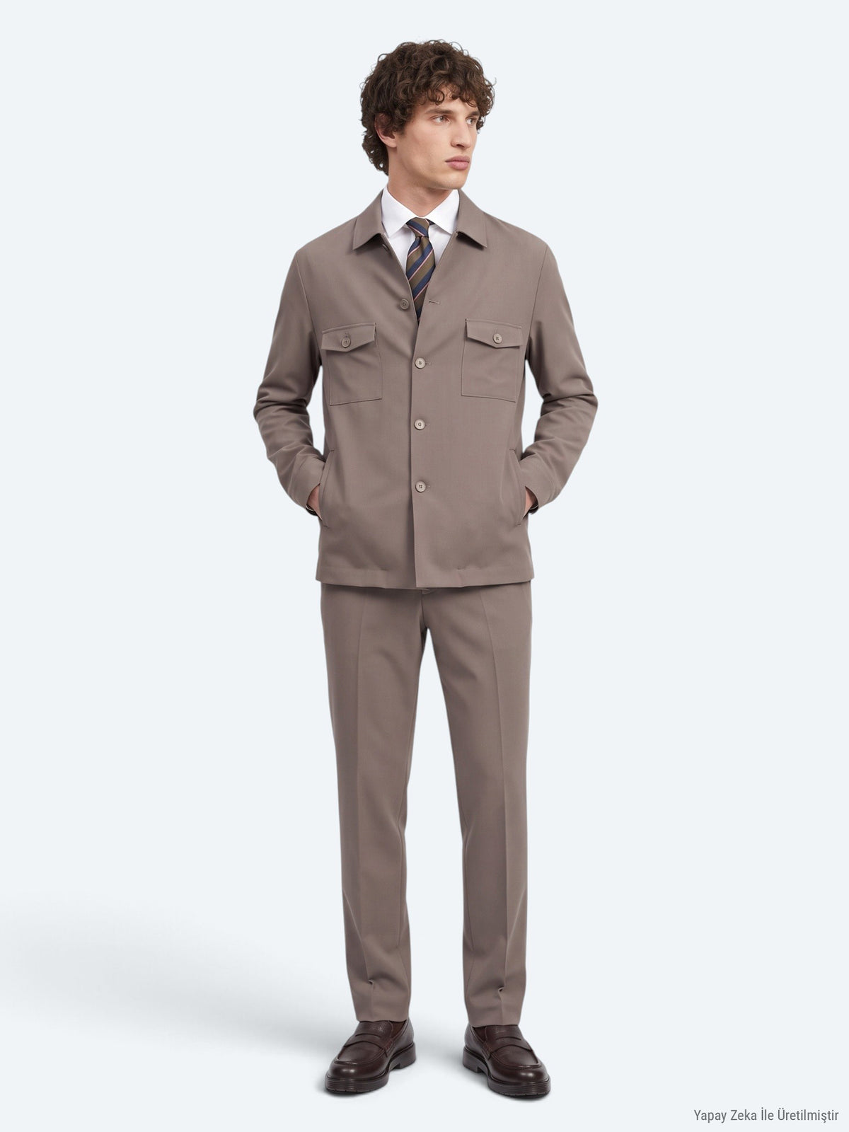 Vizon Düz Modern Fit Takım Elbise