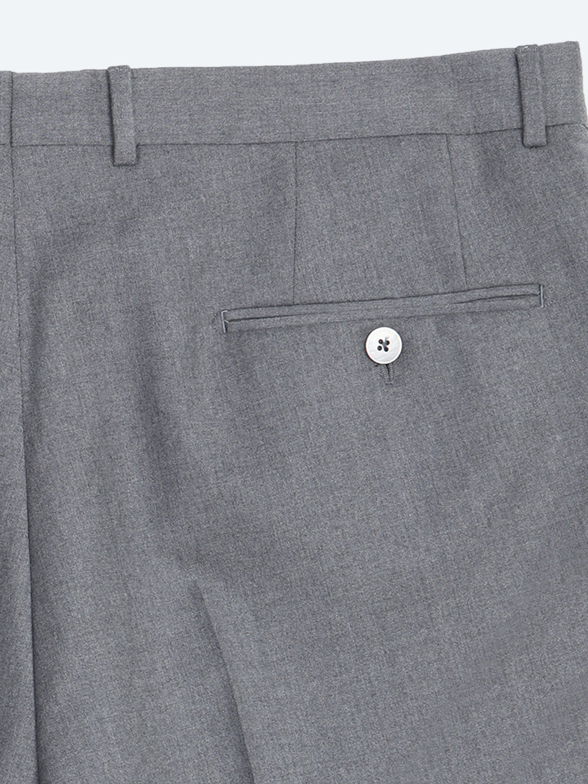 Gri Düz Dokuma Fitted Fit Klasik %100 Yün Pantolon