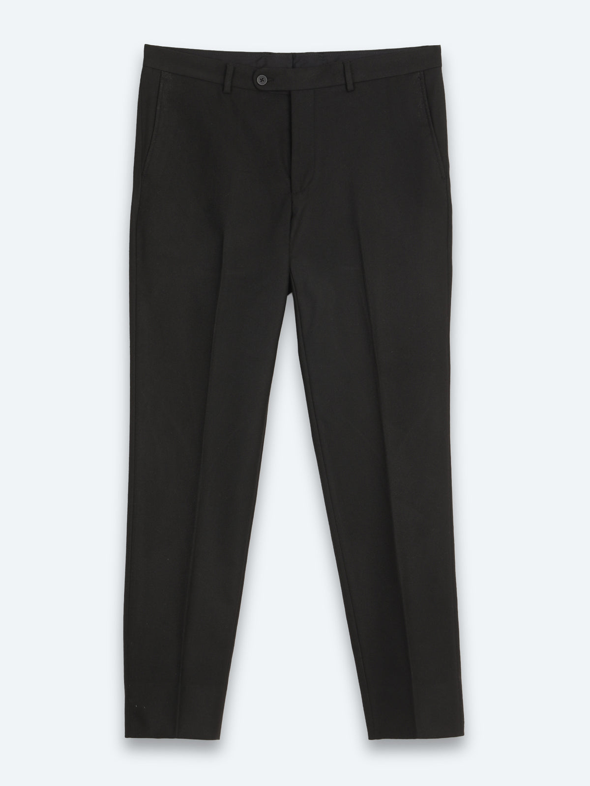 Siyah Düz Dokuma Fitted Fit Klasik Pantolon