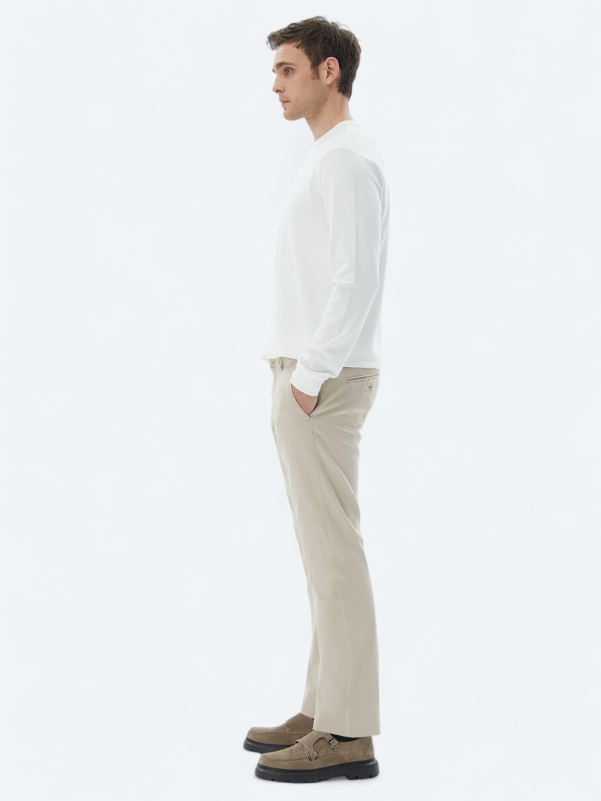 Ecru Crew Neck Sweatshirt - 3