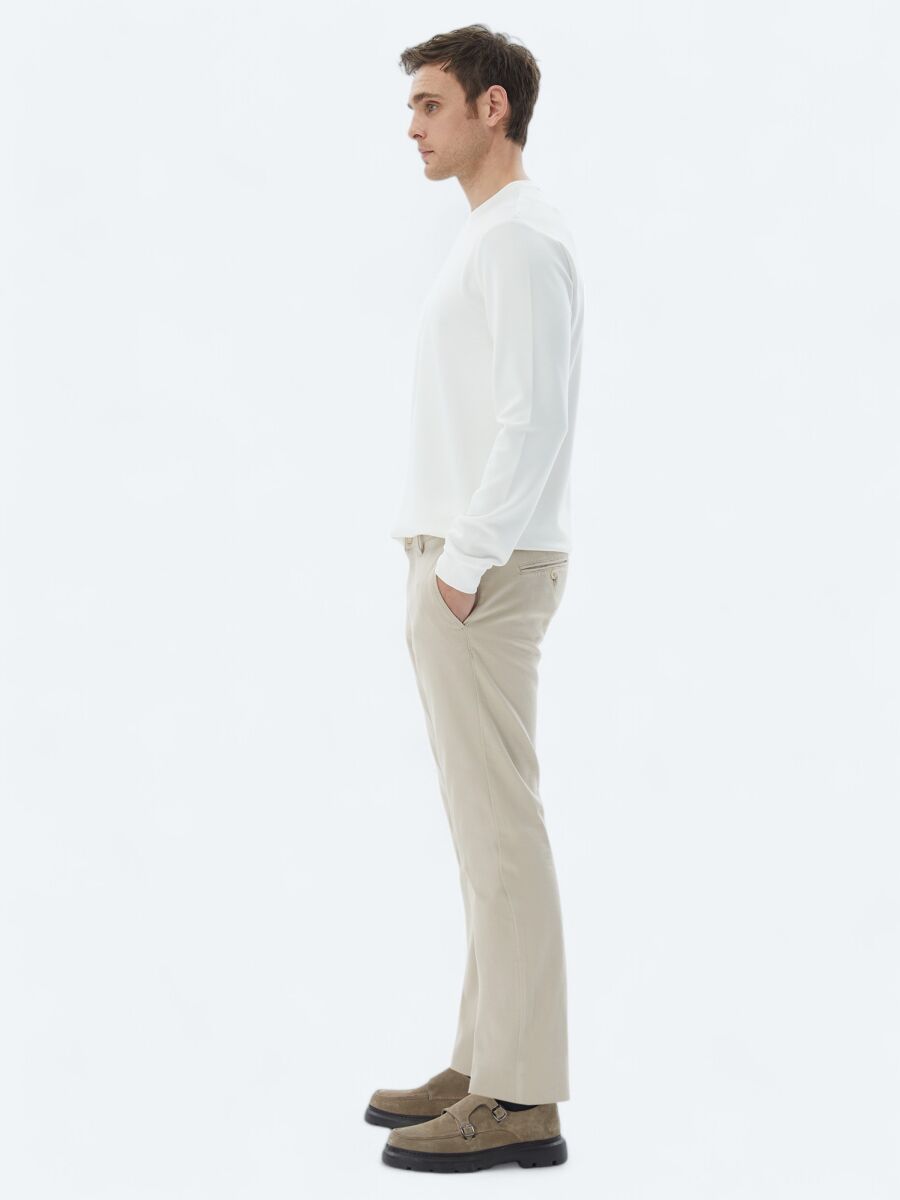 Ecru Crew Neck Sweatshirt - 3