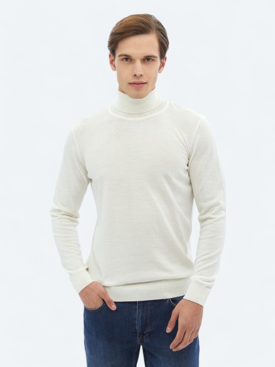 Ecru Knitwear Sweatshirt - 1