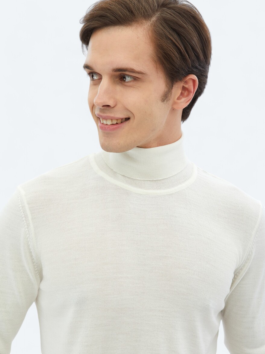 Ecru Knitwear Sweatshirt - 3