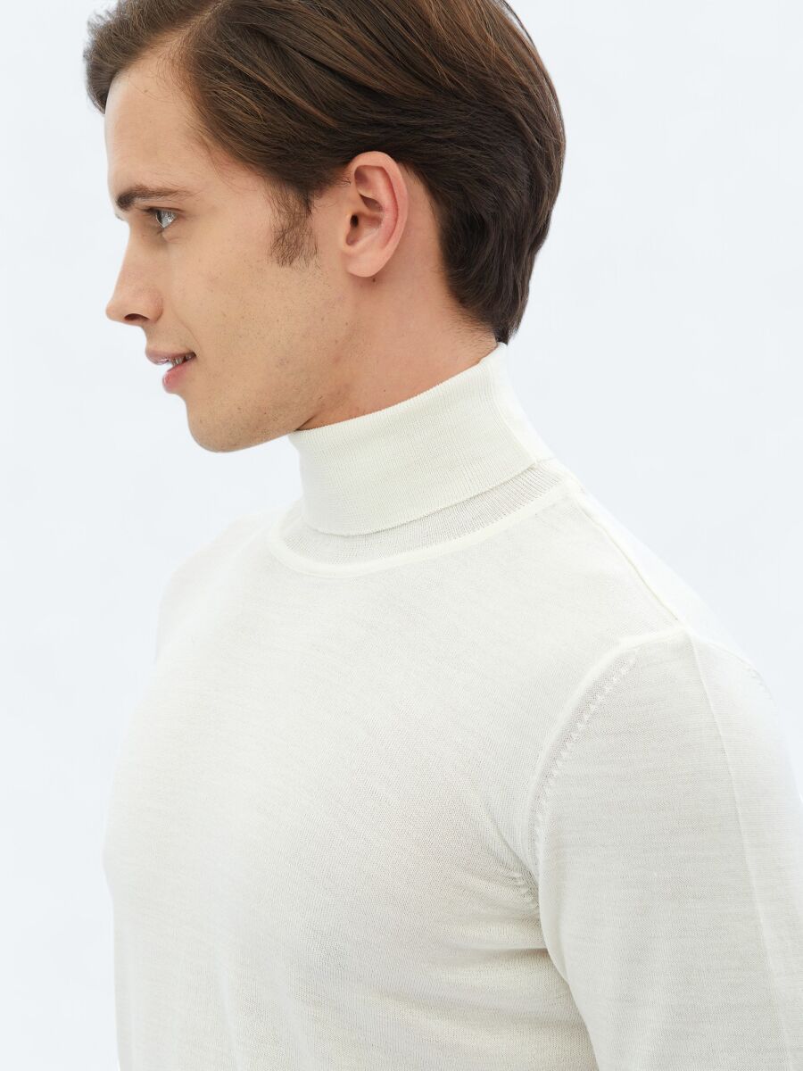 Ecru Knitwear Sweatshirt - 4