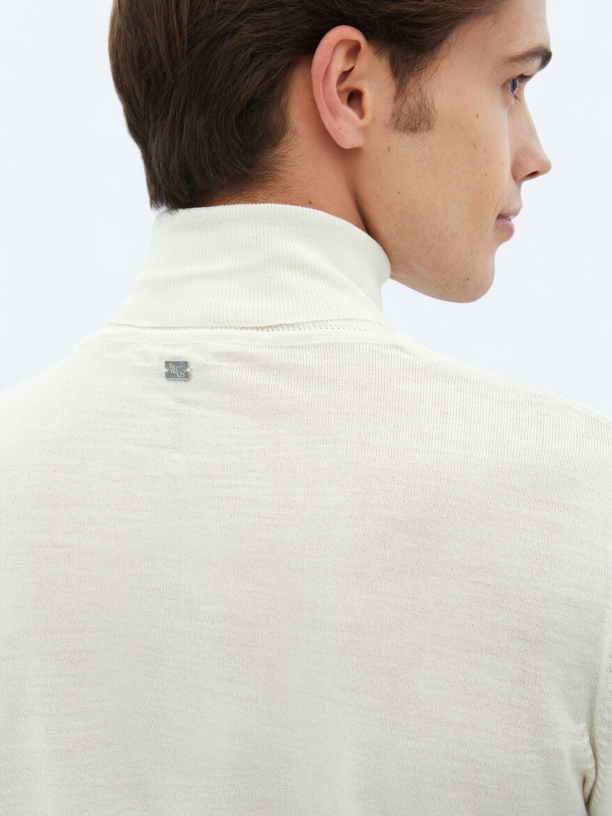 Ecru Knitwear Sweatshirt - 5