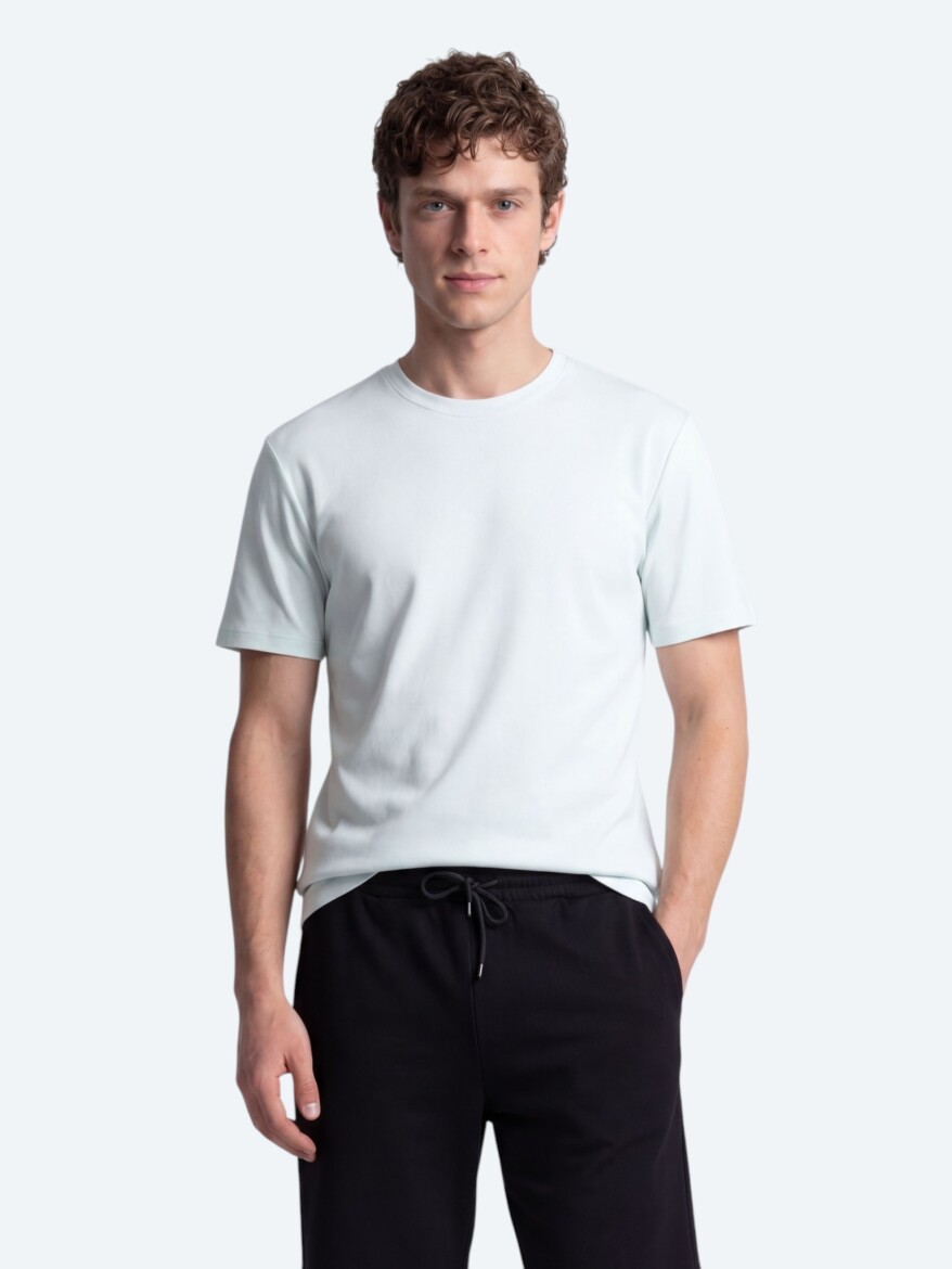 Ecru Plain T-Shirt - KİP