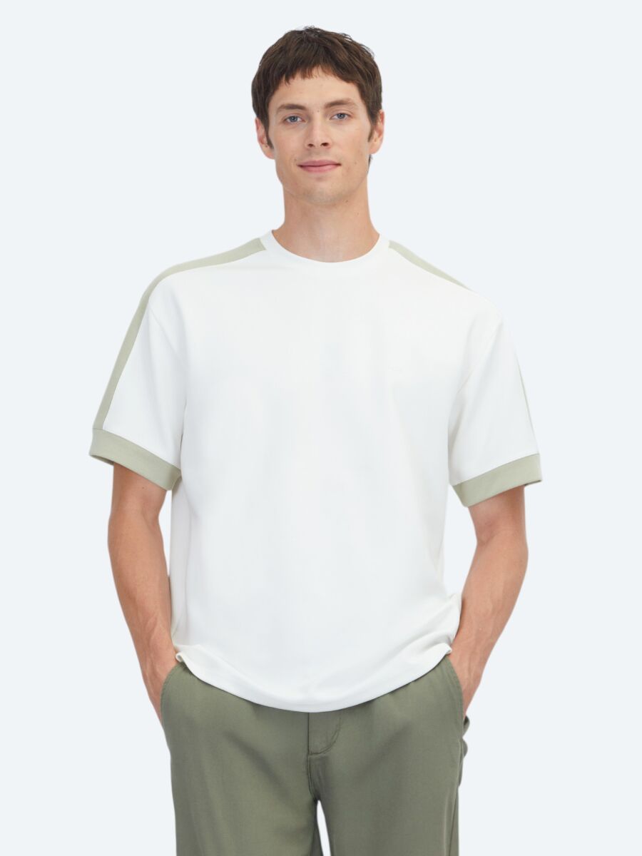Ecru Plain T-Shirt - 1