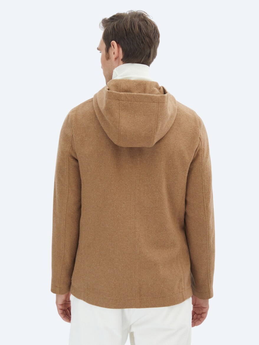 Fındık Düz Modern Fit Yün Karışımlı Ceket - 6