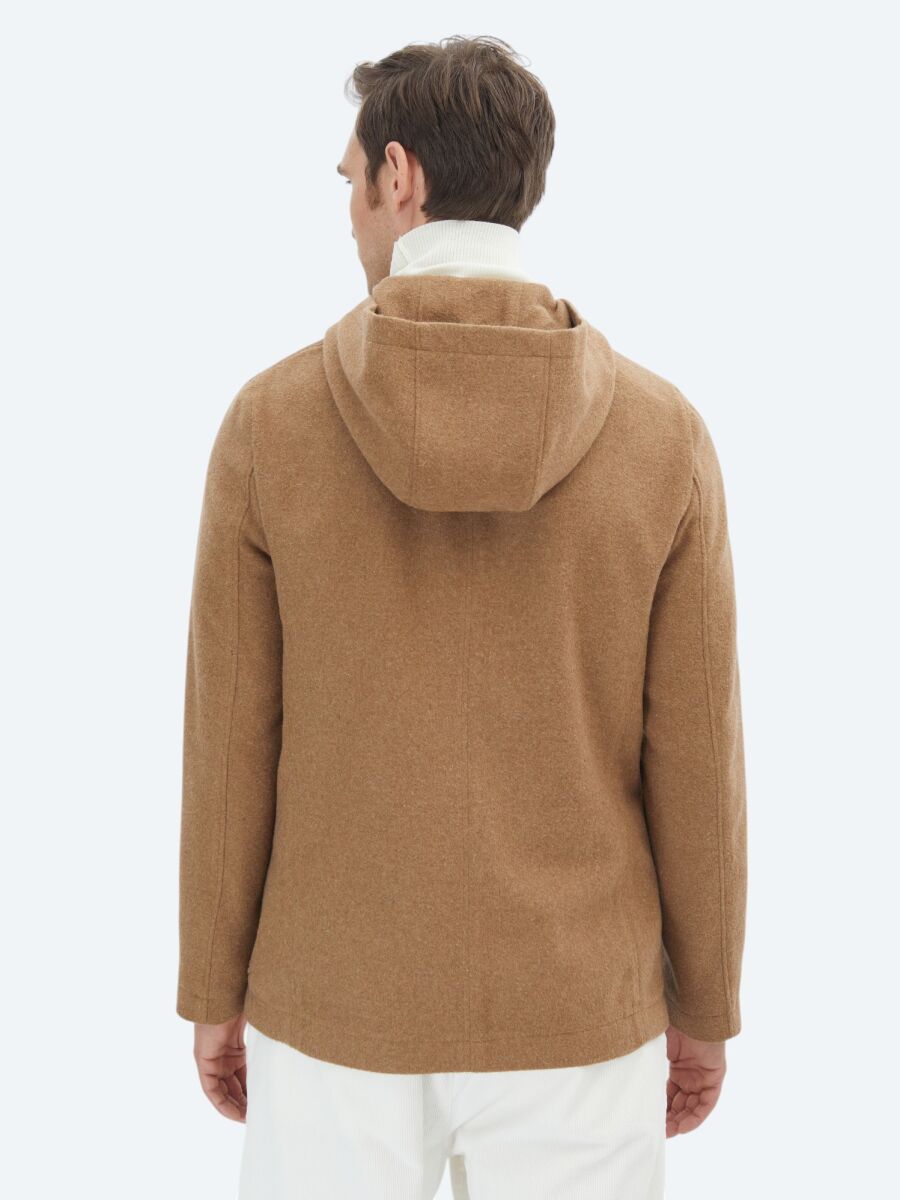 Fındık Düz Modern Fit Yün Karışımlı Ceket - 6