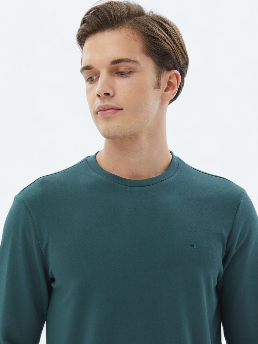Green Crew Neck Sweatshirt - 1