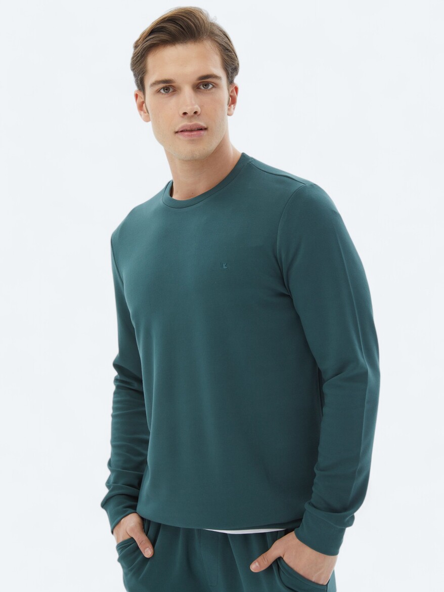 Green Crew Neck Sweatshirt - 3