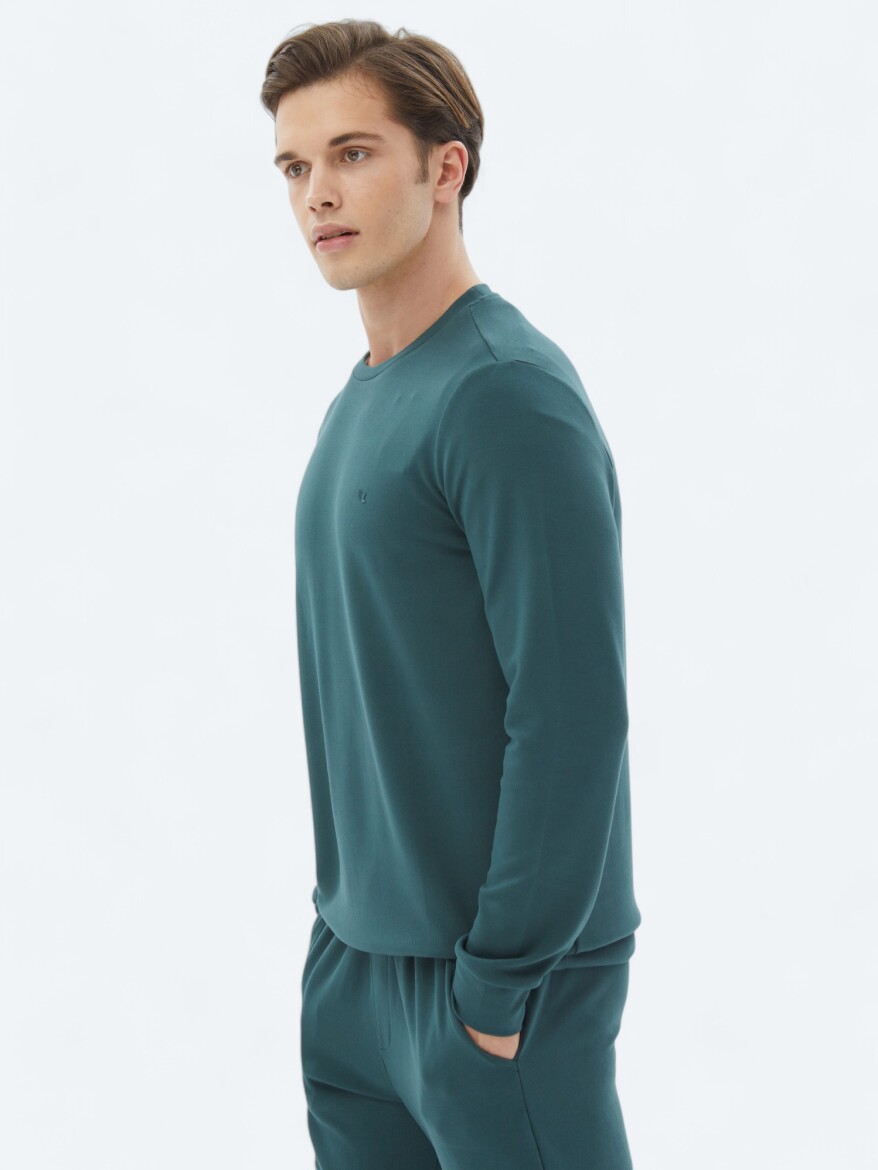 Green Crew Neck Sweatshirt - 5