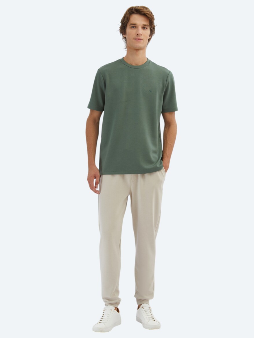 Green Plain Crew Neck T-Shirt 