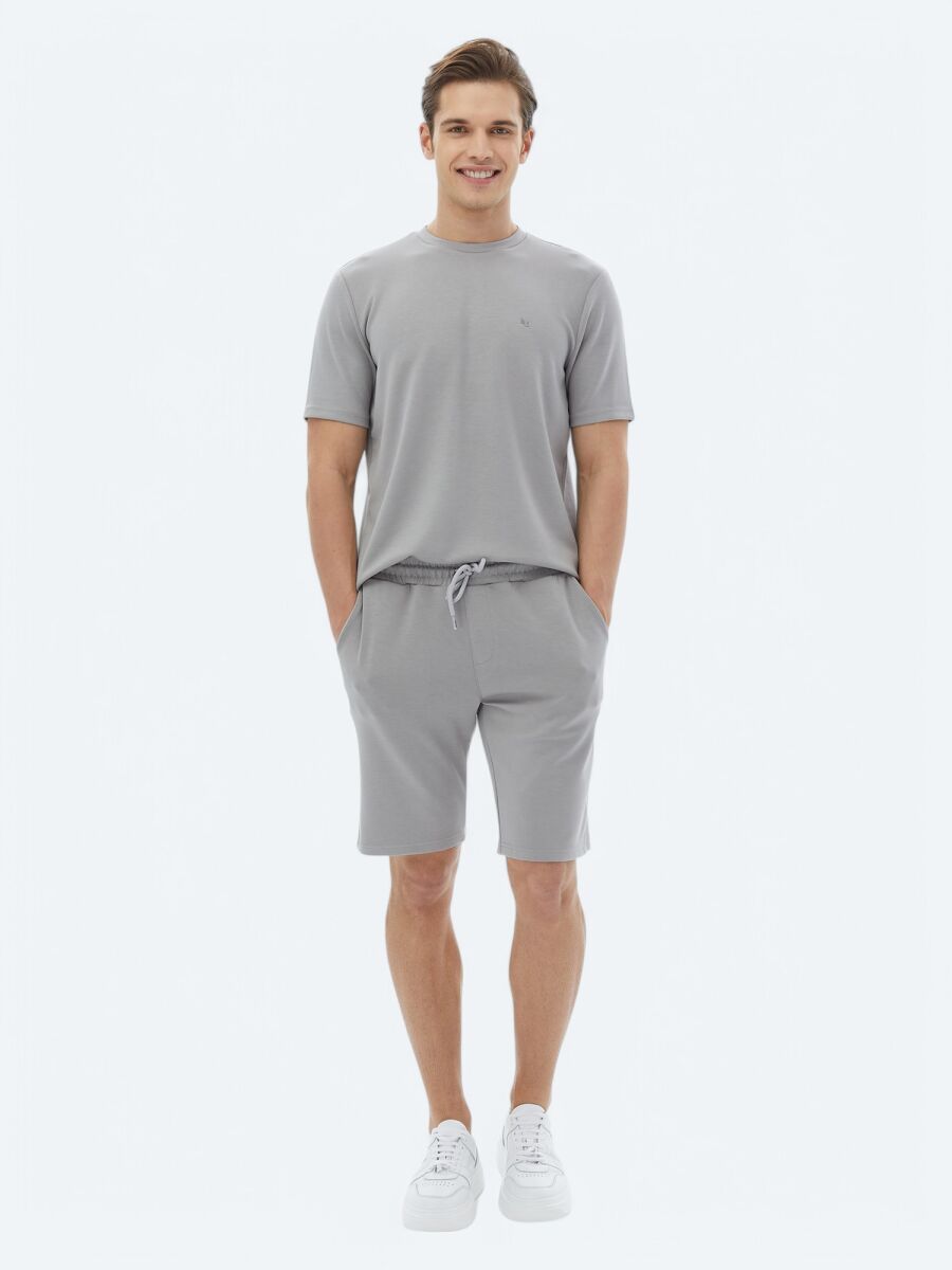 Grey Plain Crew Neck T-Shirt - 2