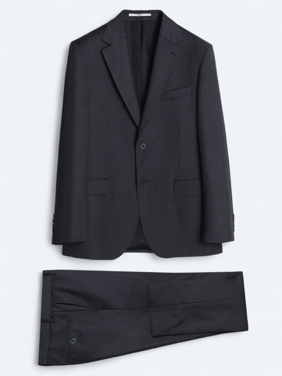 Gri Modern Fit Yün Karışımlı Takım Elbise - 5