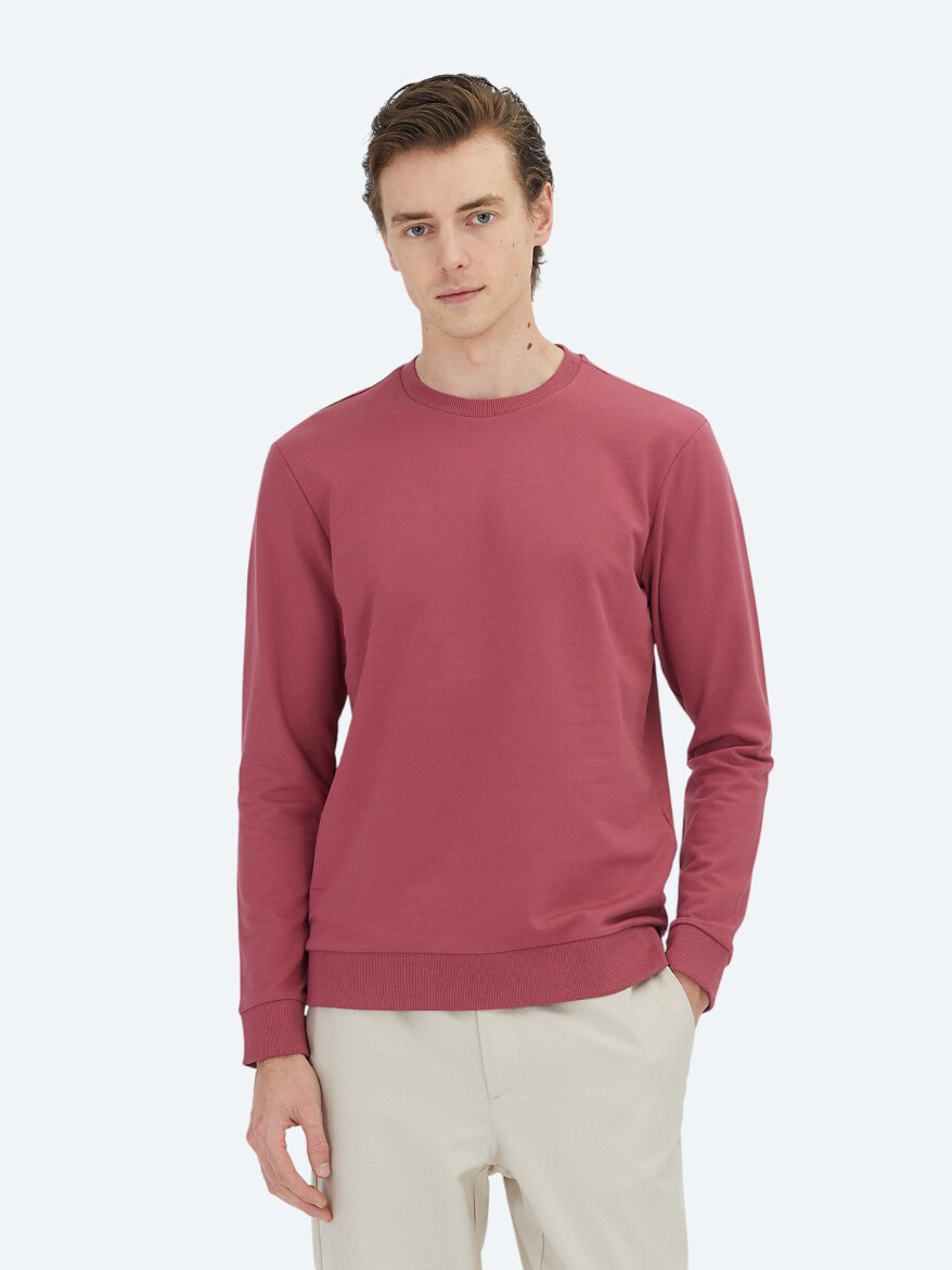 Gül Kurusu Bisiklet Yaka Sweatshırt - KİP