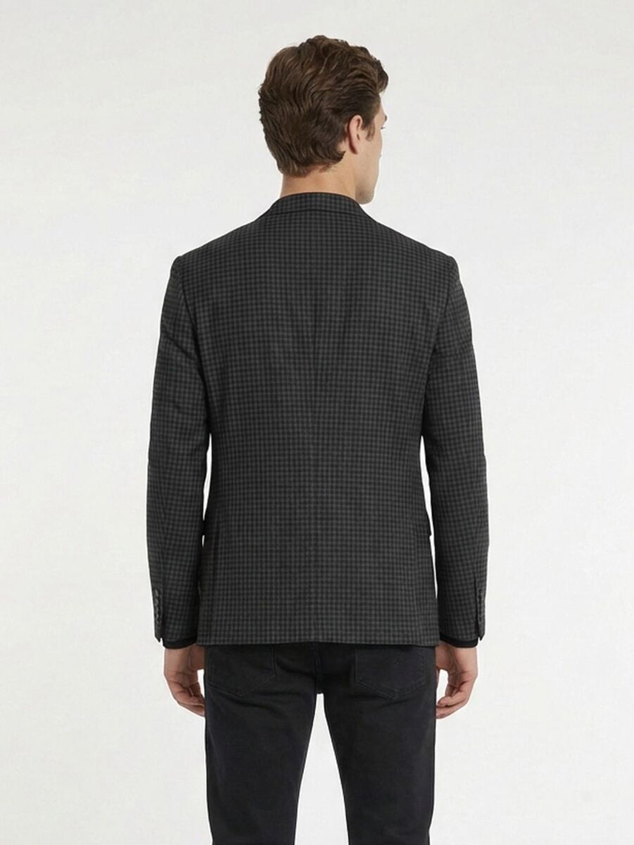 Hard Coal Modern Fit Wool Blended Jacket - 5