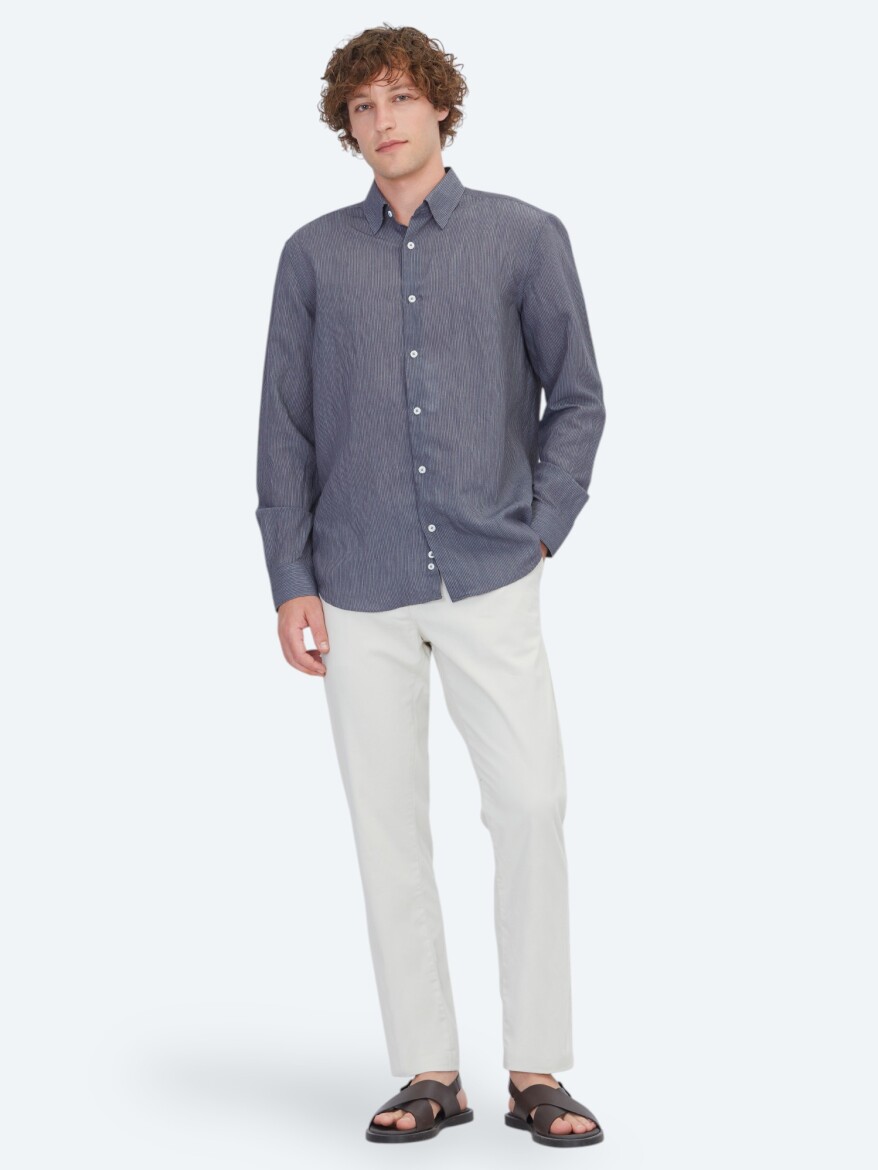 Hard Coal Striped Regular Fit Weaving Casual Shirt - 2