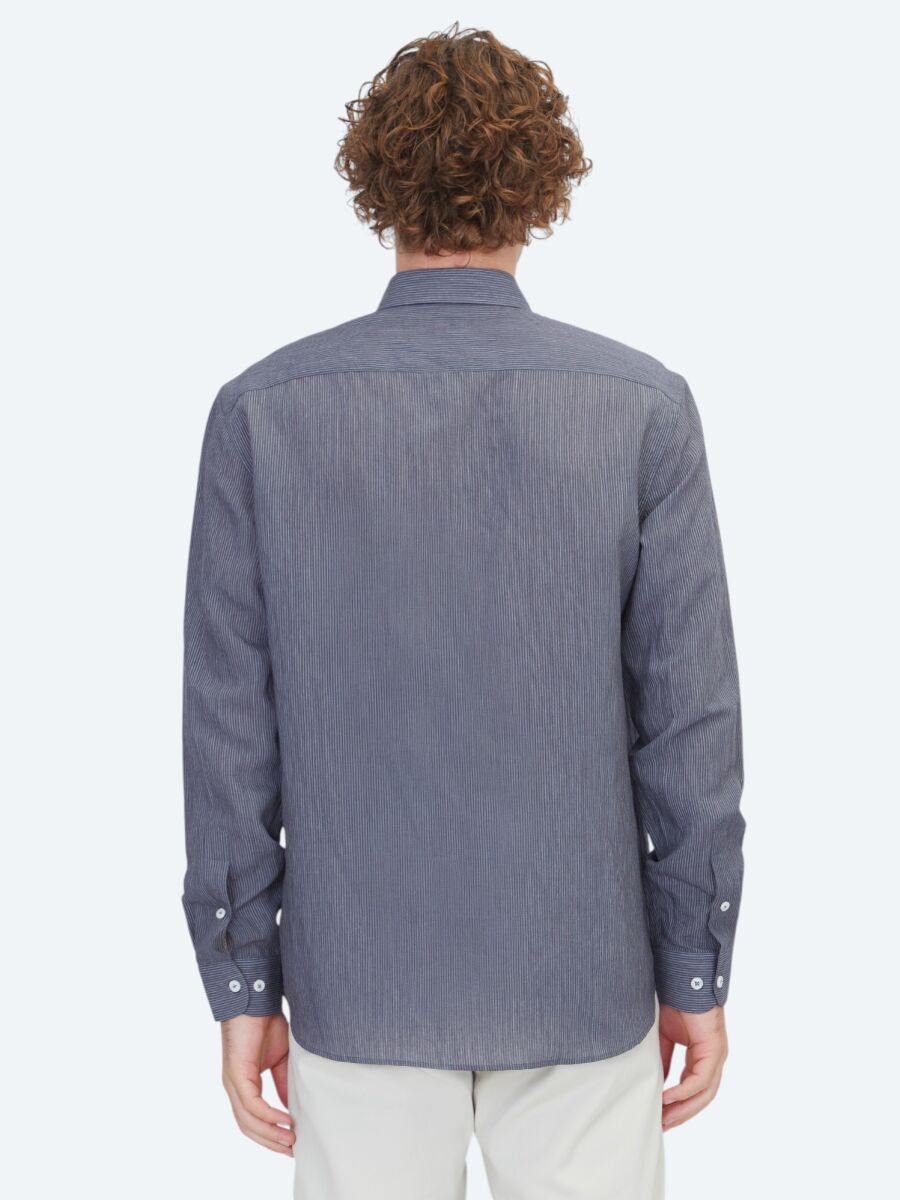 Hard Coal Striped Regular Fit Weaving Casual Shirt - 5