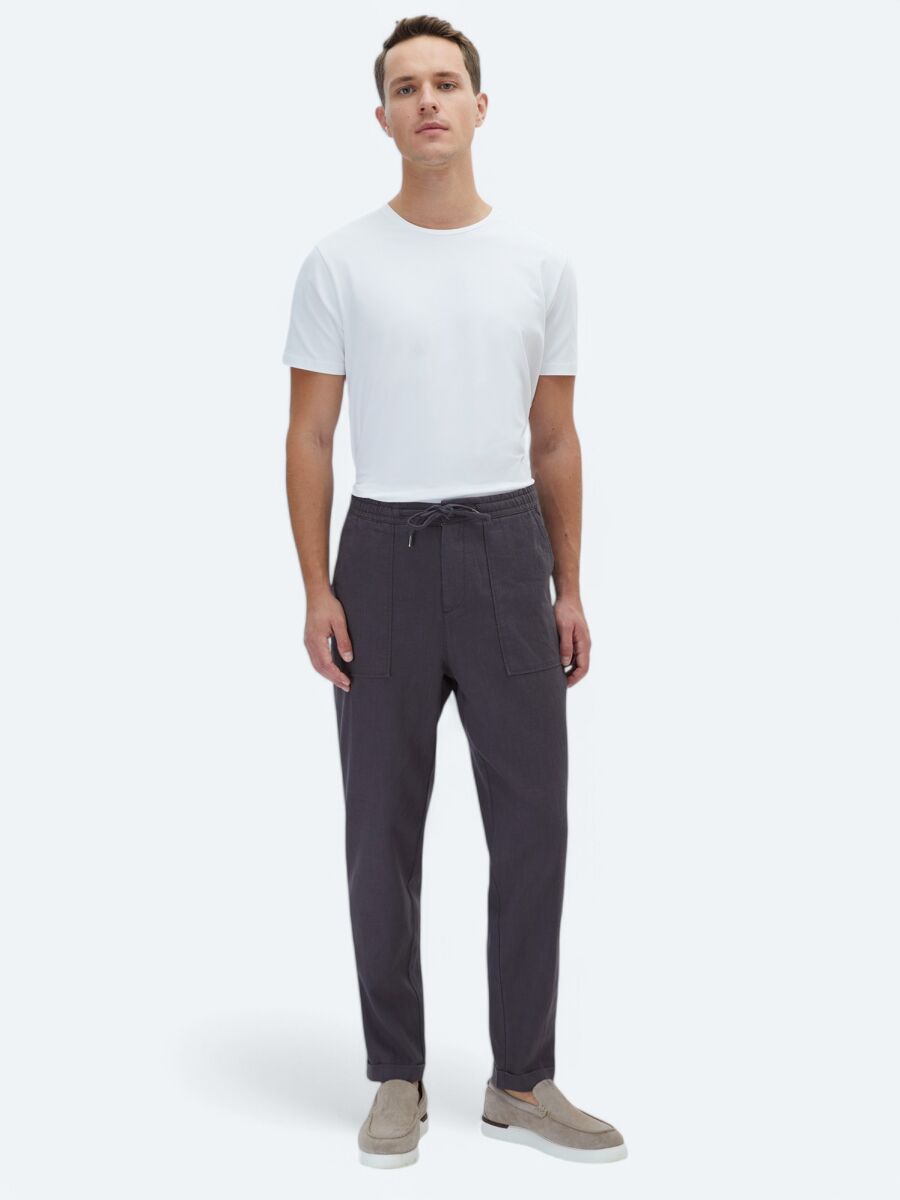 Hard Coal Weaving Jogging Fit Casual Trousers - 1