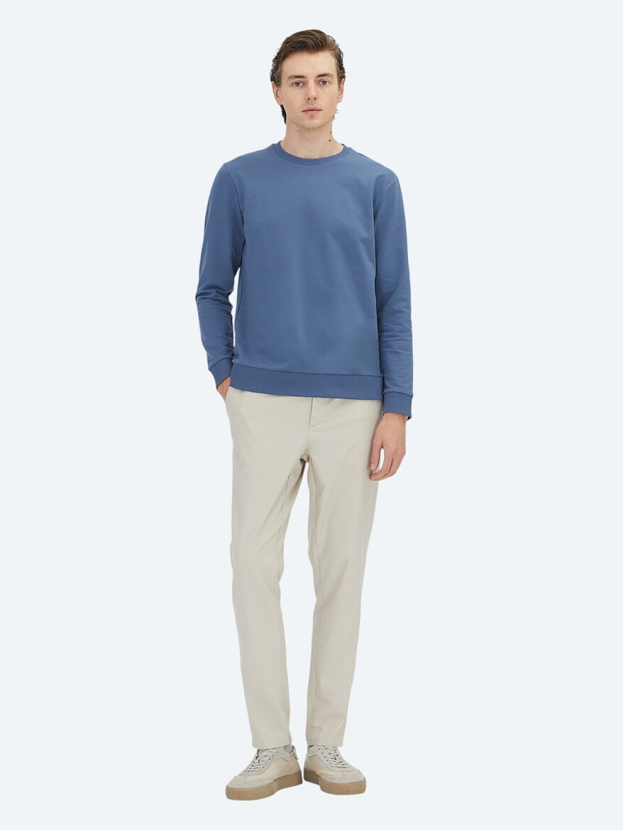 İndigo Bisiklet Yaka Sweatshırt - KİP