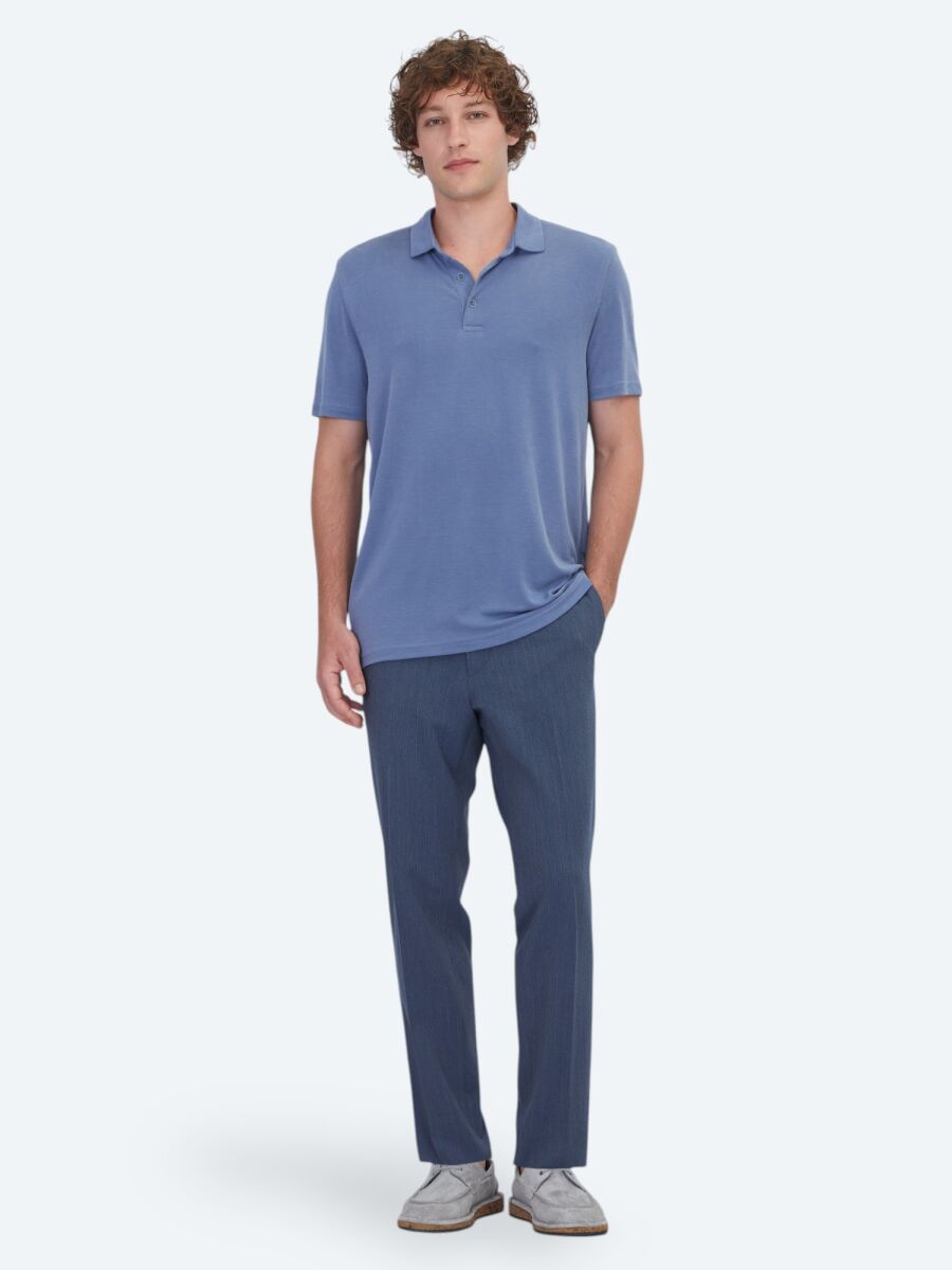 İndigo Düz T-Shirt - 2