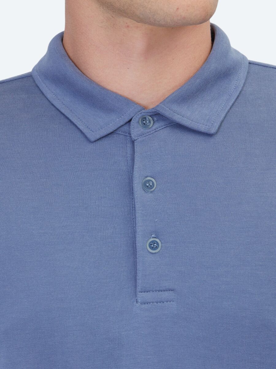 İndigo Düz T-Shirt - 4