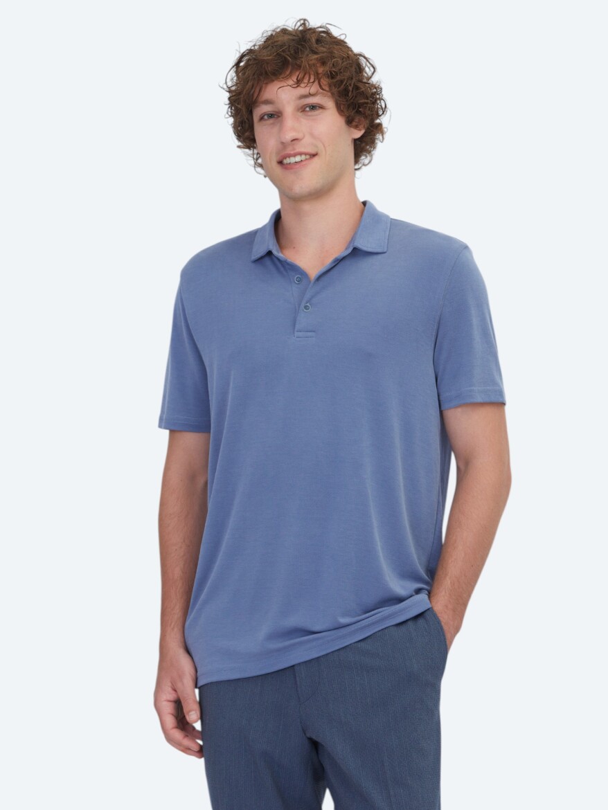 Indigo Plain T-Shirt - KİP