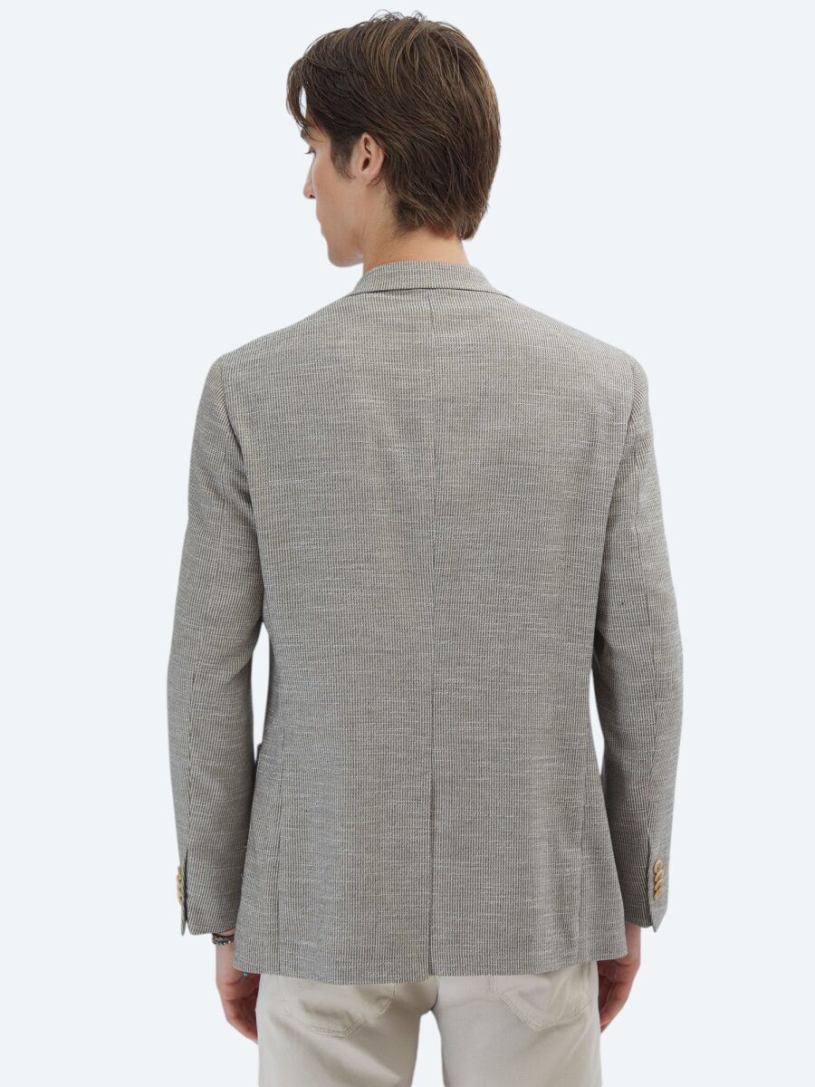 Kahverengi Desenli Regular Fit Ceket - 6