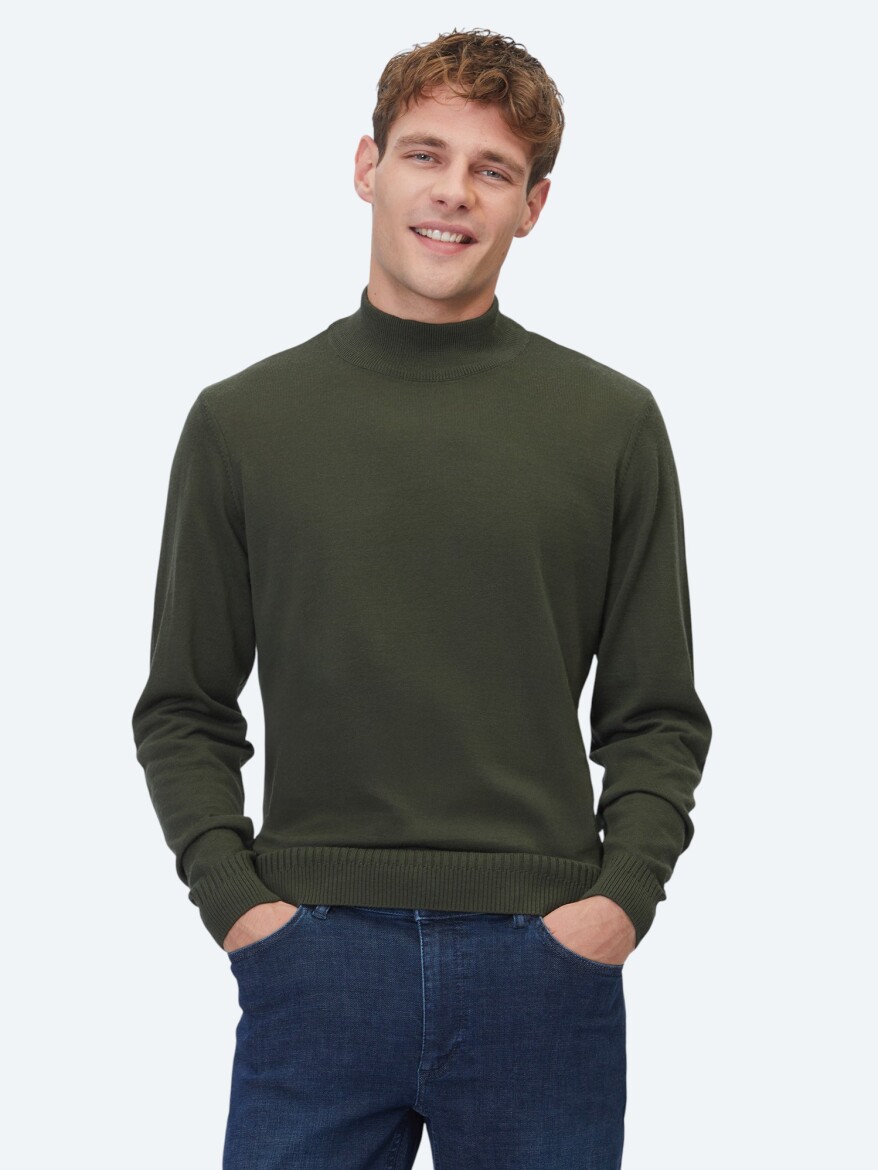 Khaki Knitwear Sweatshirt - KİP