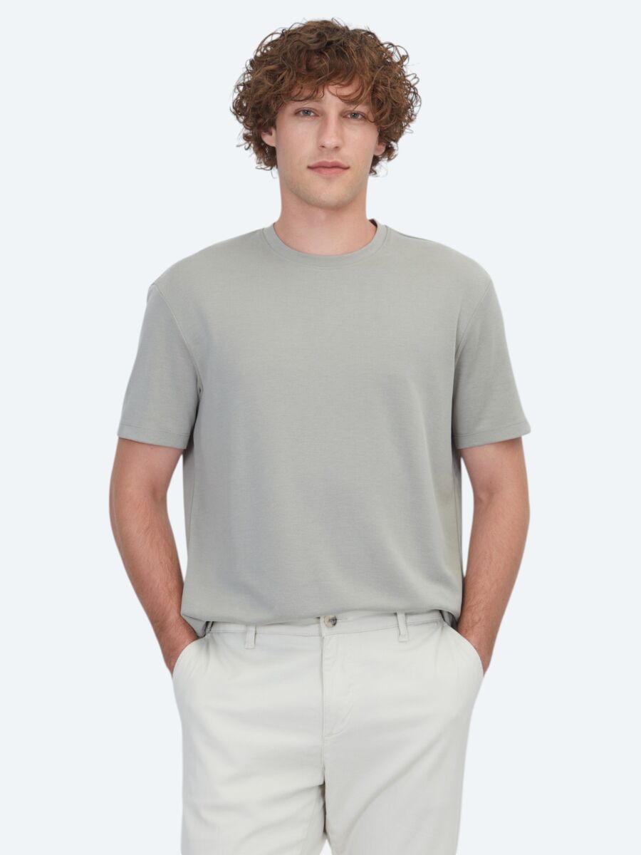 Khaki Plain T-Shirt - 1