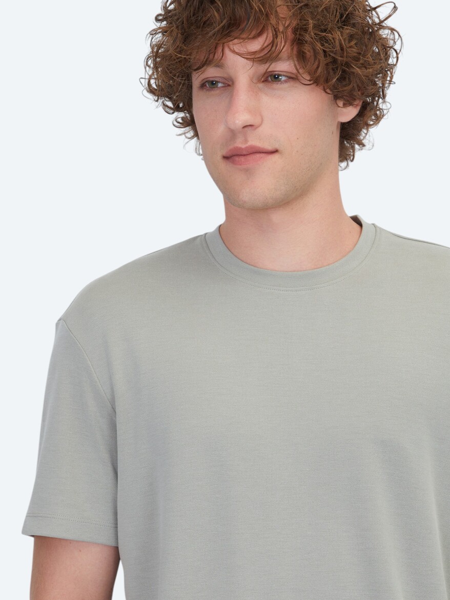 Khaki Plain T-Shirt - 3
