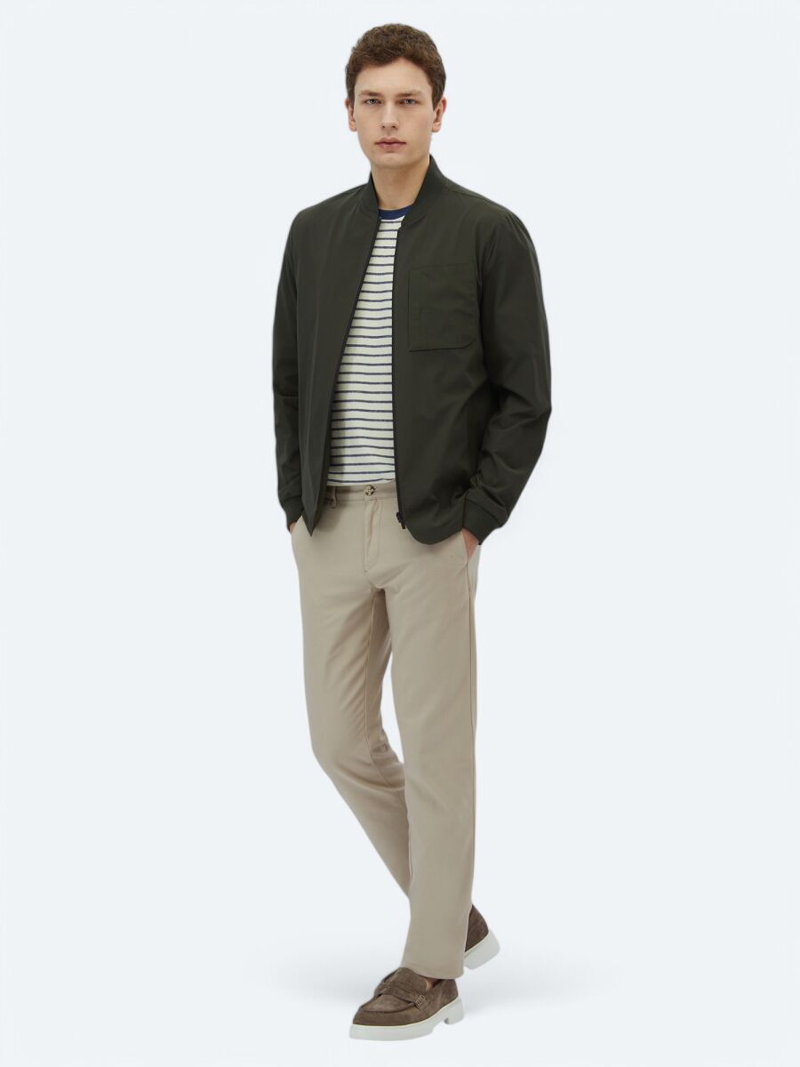 Khaki Regular Fit Lightweight Jacket - 3
