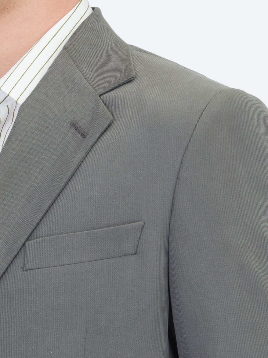 Khaki Striped Modern Fit Suit - 5