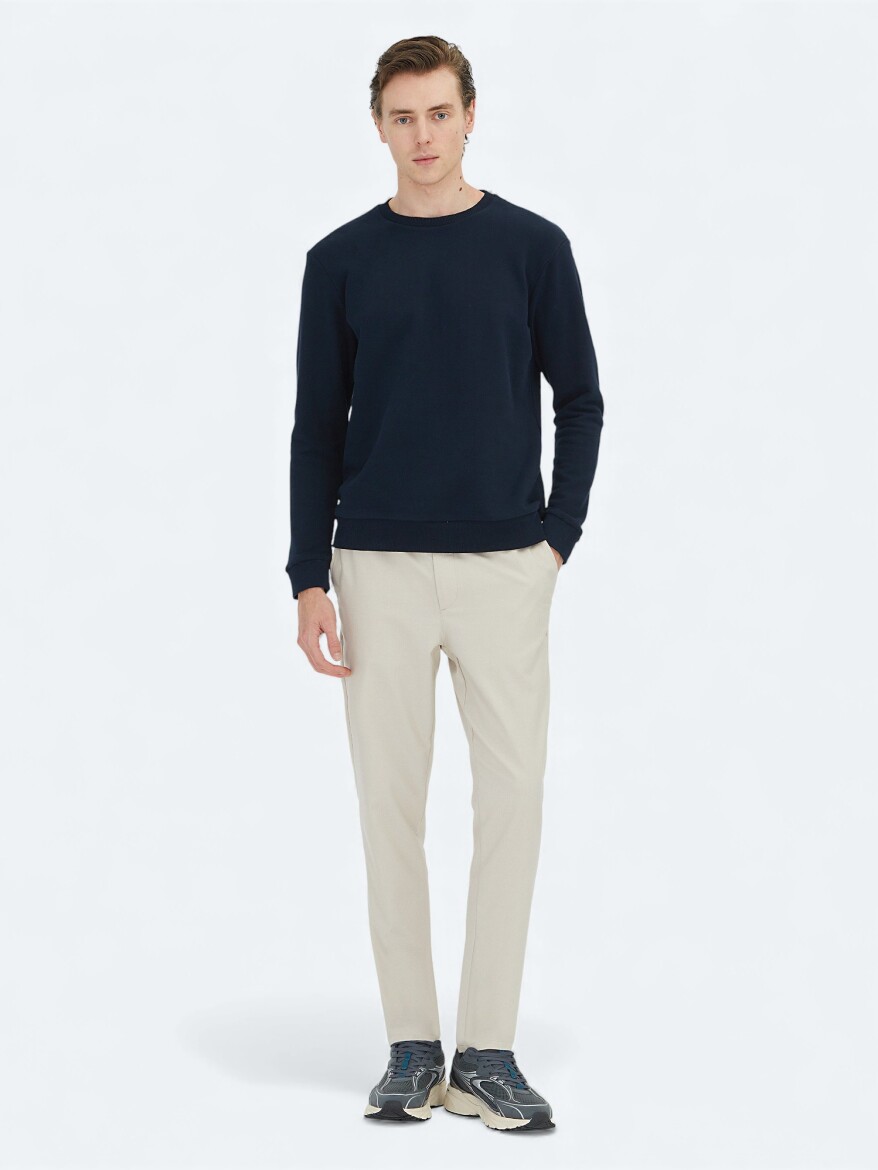 Lacivert Bisiklet Yaka Sweatshırt - KİP